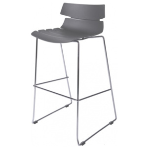 Barová židle Custom, šedá s chromovanou podnoží 27327 CULTY