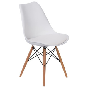 Židle DSW s čalouněným sedákem, bílá S64458 CULTY +