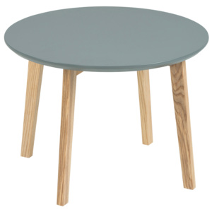 Kulatý konferenční stolek 50 cm v bílé matné barvě na dřevěné konstrukci DO041