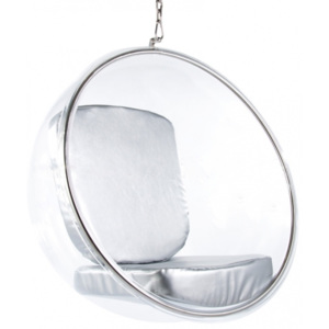 Křeslo Ball Chair ring, transparentní se stříbrným sedákem 3277 CULTY
