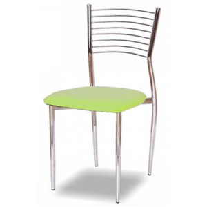 Židle, ekokůže zelená/chrom, ZAIRA