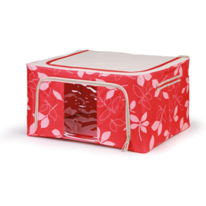 Úložná látková krabice na zip, červená