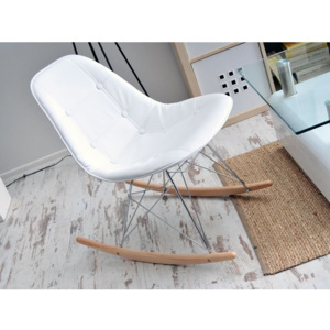 MP Designová houpací židle v bílé barvě - CLARE
