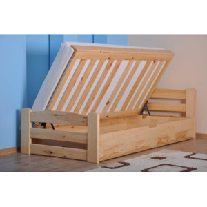 Dřevěná postel DAVID - přírodní - lak