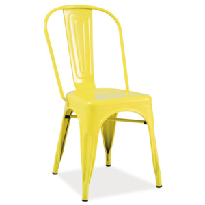 Smartshop Jídelní kovová židle LOFT, žlutá