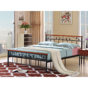 MORENA kovová postel s roštem 180x200 cm, třešeň