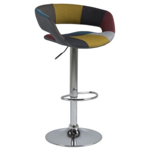 Barová židle Garry, látka, patchwork