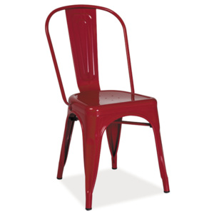 Smartshop Jídelní kovová židle LOFT, červená