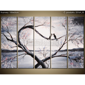 Tištěný obraz Ptačí láska na větvi 100x63cm 2516A_5E (Různé varianty)