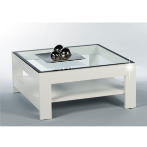Tempo Kondela ATTAC konferenční stolek, bílý lesk/sklo