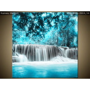 Tištěný obraz Vodopád v modré džungli 2551A_1AI (Různé varianty)