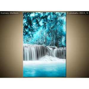 Tištěný obraz Vodopád v modré džungli 2551A_1S (Různé varianty)