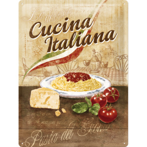 Plechová cedule Cucina Italiana Rozměry: 30x40cm