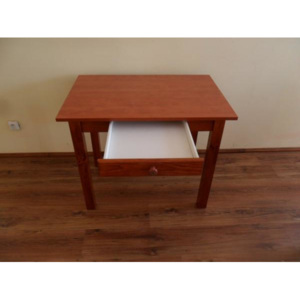 VÝPRODEJ - Dřevěný jídelní stůl 90 x 60 cm se šuplíkem Dub