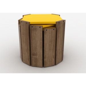 Konferenční stolek HANSEL Žlutá / Ořech