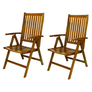 DIVERO skládací židle z akátového dřeva, 2 ks
