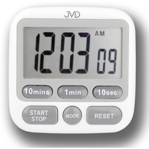 Bílá designová digální minutka JVD DM75 s odpočtem a přípočtem času