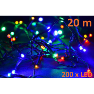 Vánoční LED osvětlení 20 m - barevné, 200 diod