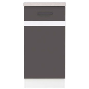 Dolní skříňka 40 cm pravá v kombinaci šedý wolfram a bílý lesk W001 D1D/40/82
