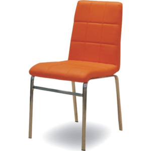 Tempo Kondela Chromová židle, chrom/ekokůže oranžová, DOROTY NEW