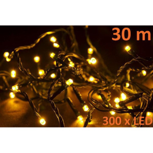 Vánoční LED osvětlení 30 m - teple bílé, 300 diod