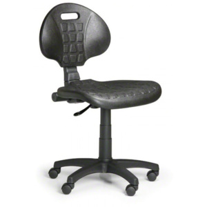 Pracovní židle PUR šedá, permanentní kontakt, pro tvrdé podlahy
