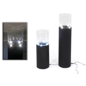KI Svícen LED | 18x55cm | kov/sklo