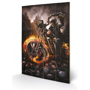 Dřevěný obraz SPIRAL - wheels of fire, (40 x 59 cm)