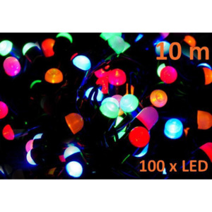 Vánoční LED osvětlení 10 m - barevné, 100 MAXI LED diod