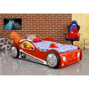 Plastiko postel auto MONZA - 4 barvy barevné provedení doplňků: červená
