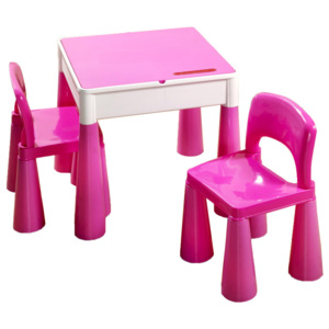 Tega Dětská sada stoleček a dvě židličky růžová
