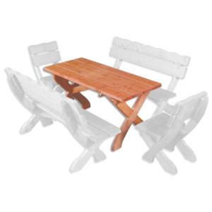 Drewmax MO105 stůl - Zahradní stůl ze smrkového dřeva, lakovaný 150x65x72cm - Týk lak