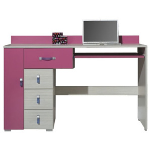 Meblar PC stůl KOMI KM13 (Adéla) barevné provedení doplňků: rúžova