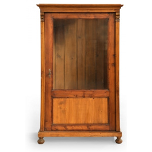 Starožitná jednodveřová vitrina ze smrkového dřeva, originální kus z počátku 20. století