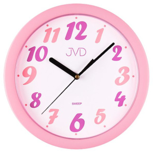 Růžové dětské nástěnné hodiny JVD sweep HP612.21