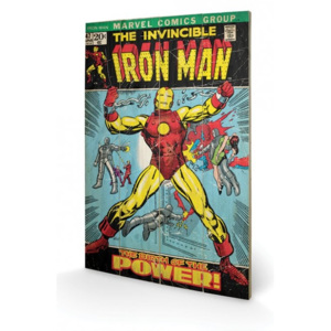 Dřevěný obraz Iron Man - Birth Of Power, (40 x 59 cm)