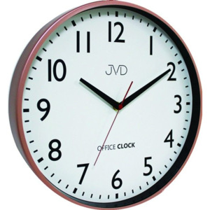 Kovové hodiny JVD TS20.3 (cihlově červené hodiny Office Clock - POŠTOVNÉ ZDARMA)