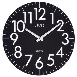 Černé skleněné designové hodiny JVD quartz HA13.1
