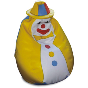 ANTARES Clown Z - Sedací pytel 65x65x90cm - koženka bílá/žlutá