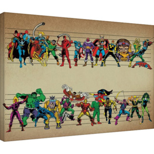 Obraz na plátně Marvel Comics - Line Up, (80 x 60 cm)