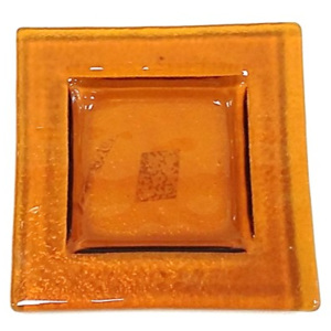 Sklo čtverec oranžový 11,5x15,5x1cm