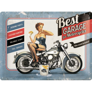 Nostalgic Art Plechová cedule Best Garage For Motocycles Rozměry: 30x40cm, Barva: modrá