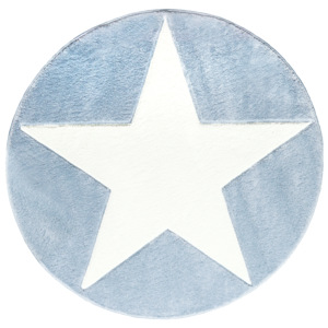 Happy Rugs Dětský kruhový koberec s hvězdou - modrý, průměr 160 cm