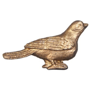 Kovová úchytka Ptáček zlatý - 7*2*3 cm Clayre & Eef