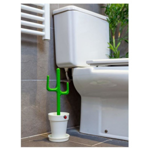 Štětka na WC a držák na toaletní papír CACTUS VIGAR (barva- Bílá/zelená)