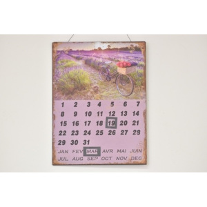 Nástěnný kovový kalendář levandule