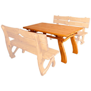 Drewmax MO241 stůl - Zahradní stůl z masivního smrkového dřeva 150x80x72cm - Dub