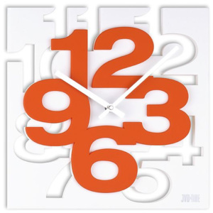 Luxusní designové oranžovo-bílé nástěnné hodiny JVD TIME H106.1