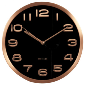 Černé hodiny Present Time Maxie Copper