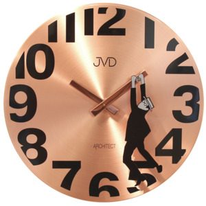 Celo - kovové designové hodiny JVD -Architect- HC14.2 s obíhajícím panáčkem (POŠTOVNÉ ZDARMA!!)